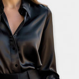Blusa in Satin con Colletto