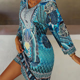 Emelia - Vibrant Bohemian Print Dress
