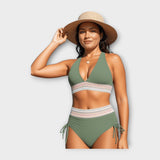 Bikini con Dettaglio Intrecciato e Slip Alto