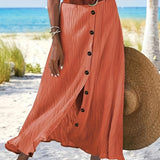 Gonna midi trasparente con apertura