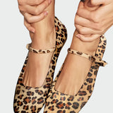 Lia | Ballerine Eleganti con Motivo Leopardo e Cinturino