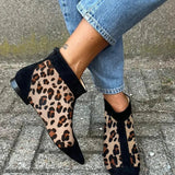 Janelle - Leopard Ankle Boots
