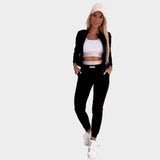 Set Sportivo Femminile a 3 Pezzi con Zip e Vestibilità Comoda