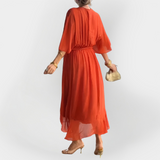 Abito in Chiffon con scollatura a V