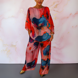 Sophie | Artistic Satin Two-Piece Set