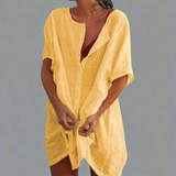 Abito estivo organico in cotone e lino per momenti estivi confortevoli