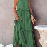 Robyn - Halter Ruffle Maxi Dress