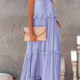 Robyn - Halter Ruffle Maxi Dress