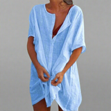 Abito estivo organico in cotone e lino per momenti estivi confortevoli