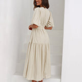 Mirela - V-Neck Puff Dress