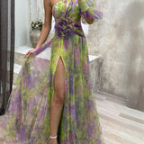 Gella - One-Shoulder Floral Maxi Dress