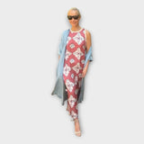 Maxi Abito con Motivi Geometrici e Floreali