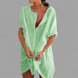 Abito estivo organico in cotone e lino per momenti estivi confortevoli