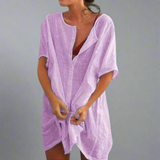 Abito estivo organico in cotone e lino per momenti estivi confortevoli