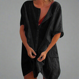 Abito estivo organico in cotone e lino per momenti estivi confortevoli