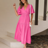 Mirela - V-Neck Puff Dress