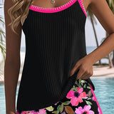 Madeleine | Swimsuit Tank Top with Floral Boxer Set