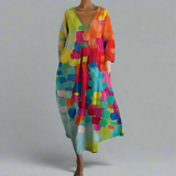 Abito di lusso con scollatura a V realizzato in materiale di alta qualità