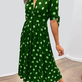 Layla | Polka Dots V-Neck Dress