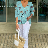 Alice | Printed Button Tunic Top