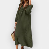 Elegante Abito in Lino con Linea Stilosa