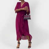 Abito in Chiffon con scollatura a V