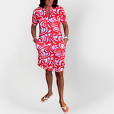 Abito Midi Con Design E Manica Corta