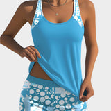 Costume Comodo a Due Pezzi con Motivo Floreale