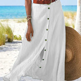 Syndy - Flowy Buttoned Skirt