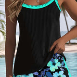 Madeleine | Swimsuit Tank Top with Floral Boxer Set