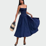 Abito Maxi in Seta con Spalline Sottili