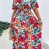 Serenelle - Radiant Floral Wrap Dress