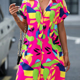 Tiana - Printed Button Down Dress