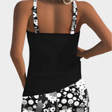 Costume Comodo a Due Pezzi con Motivo Floreale