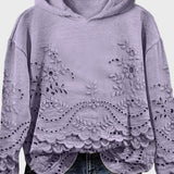 Felpa con Cappuccio in Pizzo Verde Prato