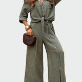 Completo da donna, moderno, monocolore, a due pezzi