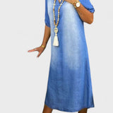 Ilse - Abito estivo con scollo a V in denim