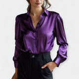 Blusa in Satin con Colletto