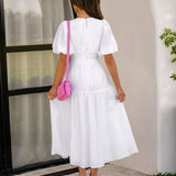 Mirela - V-Neck Puff Dress