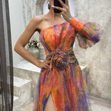 Gella - One-Shoulder Floral Maxi Dress