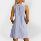 Abito Senza Maniche a Righe