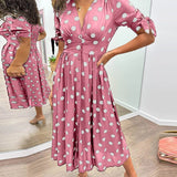 Bellamy - Polka Dots V-Neck Dress