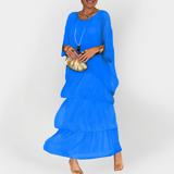 Abito Plissettato con Effetto Doppio Strato