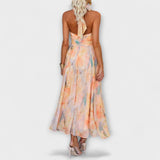 Lily - Watercolour Print Maxi Dress