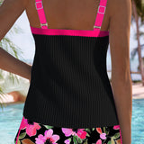 Madeleine | Swimsuit Tank Top with Floral Boxer Set