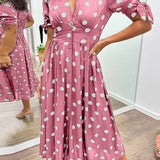 Layla | Polka Dots V-Neck Dress