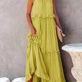 Robyn - Halter Ruffle Maxi Dress