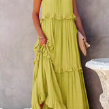 Tyla - Halter Ruffle Maxi Dress