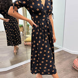 Layla | Polka Dots V-Neck Dress