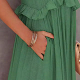 Robyn - Halter Ruffle Maxi Dress